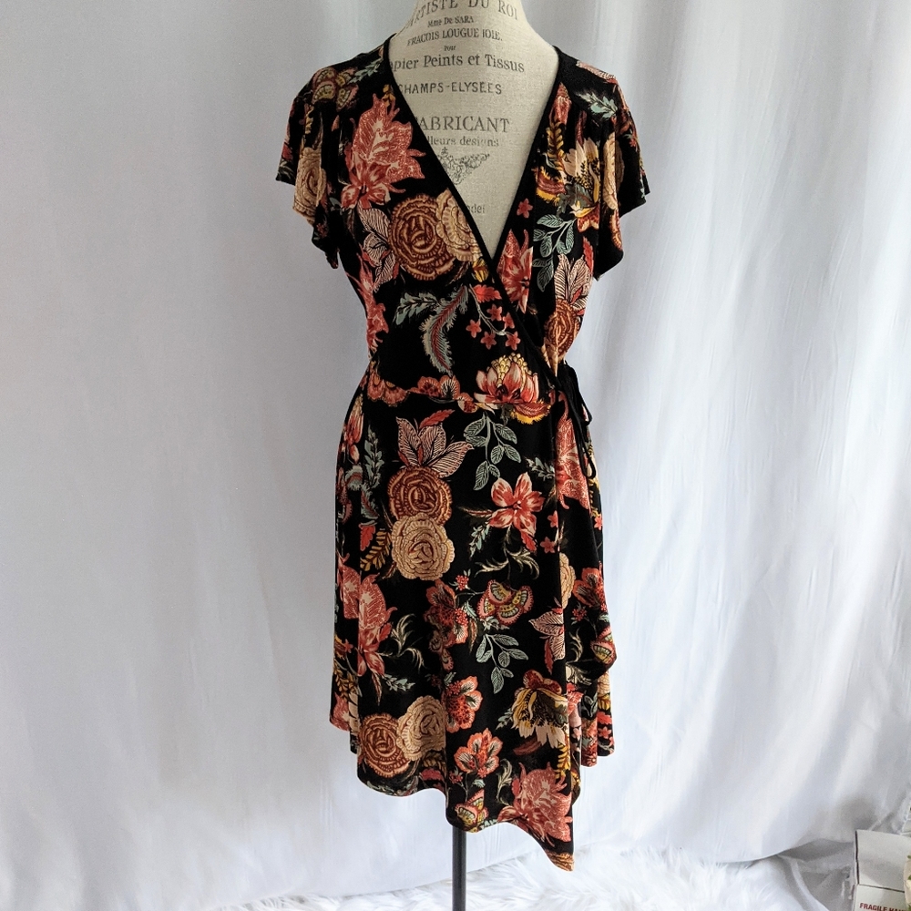 Xhilaration Floral Faux Wrap Dress